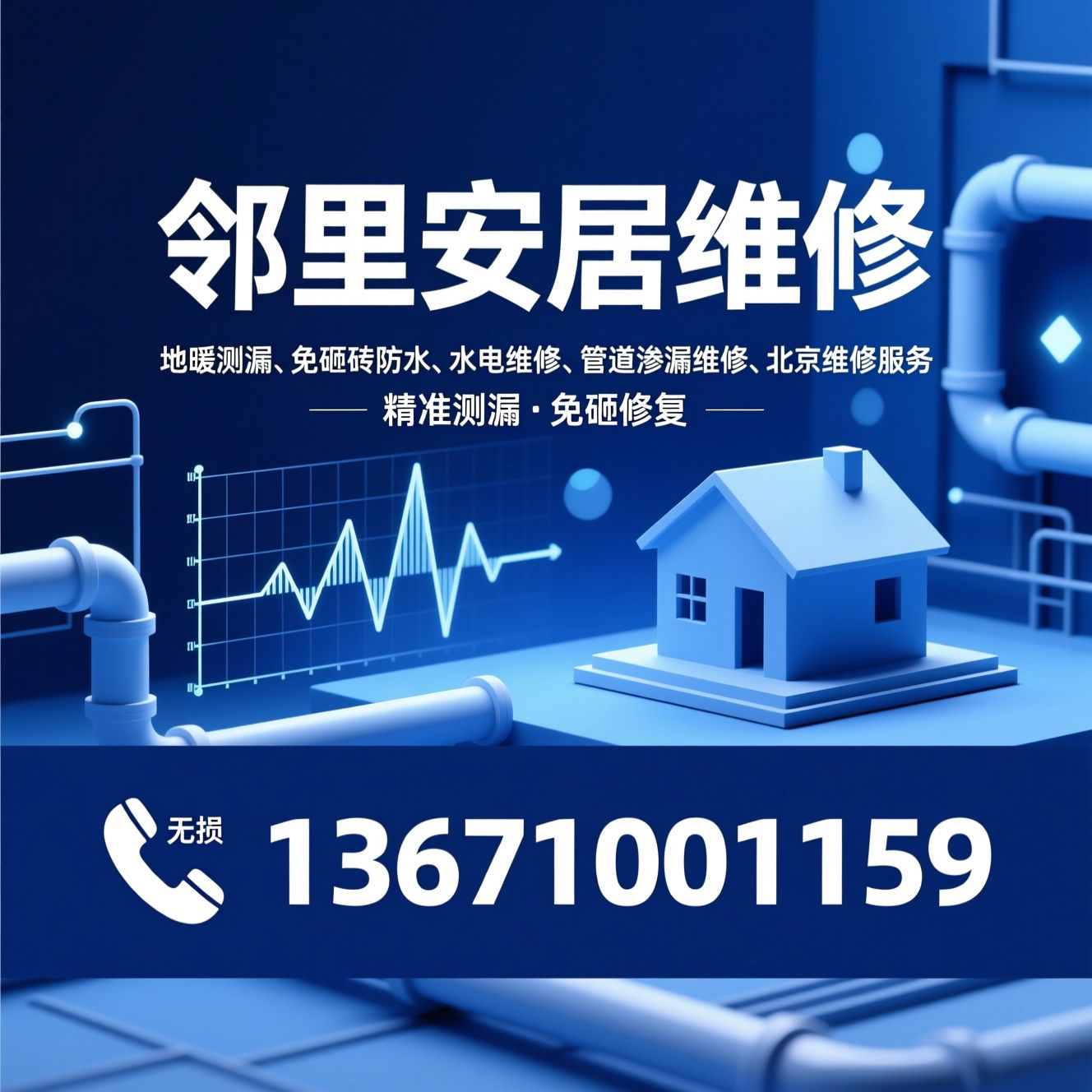 地暖测漏_免砸砖防水/水电维修/推荐邻里安居维修服务