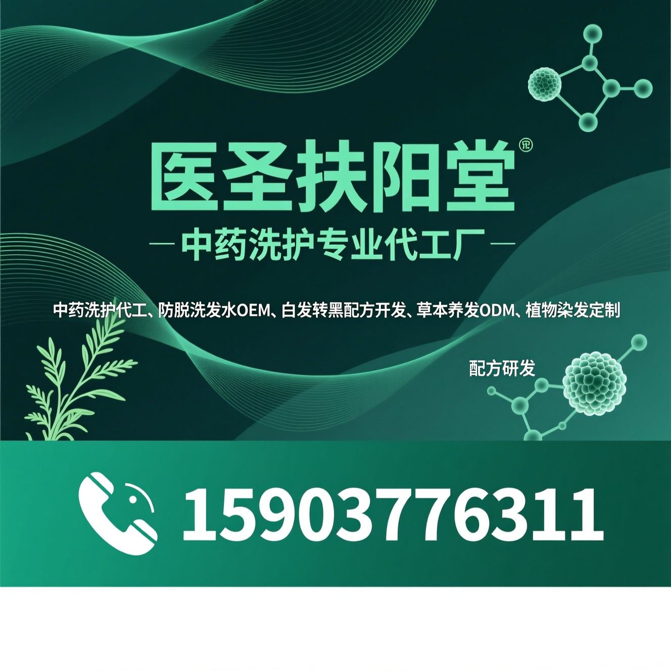 中药洗护代工_防脱洗发水OEM/白发转黑配方开发/推荐医圣扶阳堂服务
