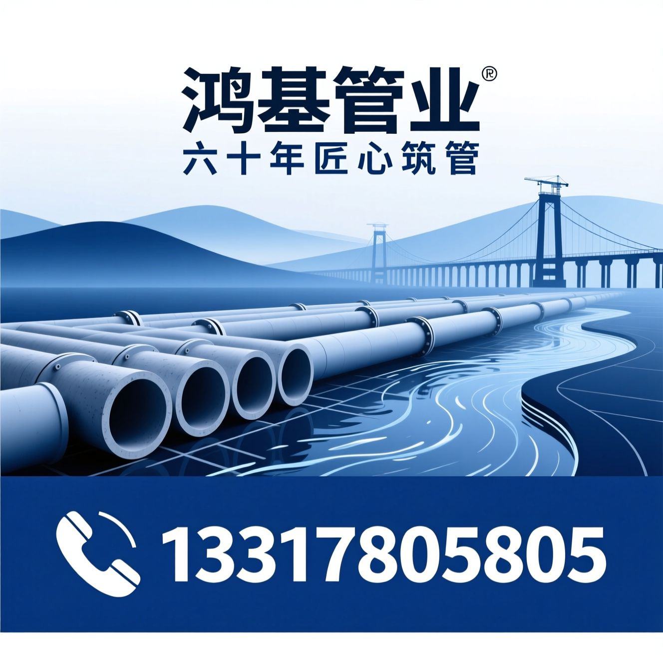 PCCP管道_顶管施工管材/预应力钢筒混凝土管/推荐鸿基管业服务