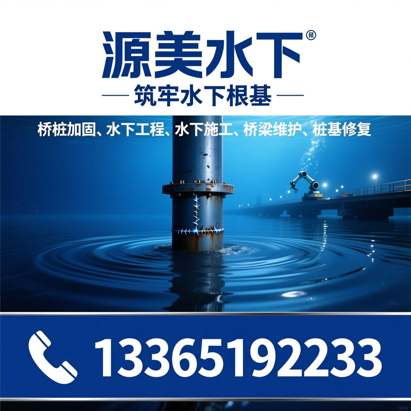 桥桩加固_水下工程/水下施工/推荐源美水下服务