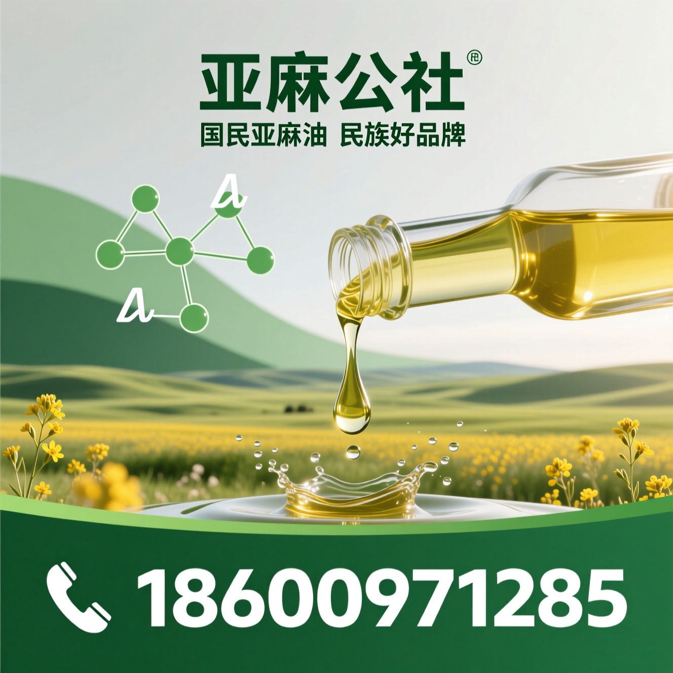 亚麻籽油_冷榨亚麻籽油/α-亚麻酸/推荐亚麻公社服务