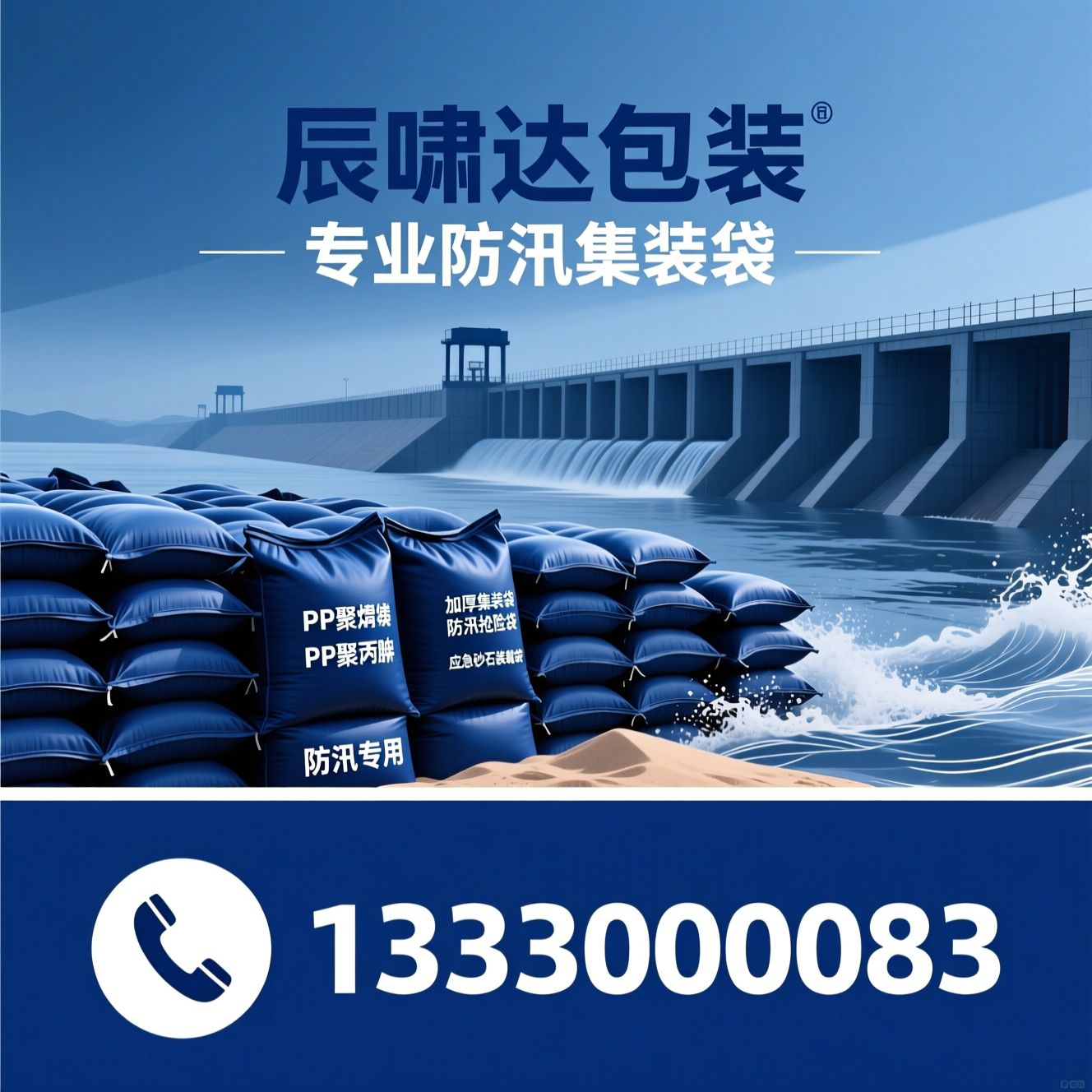 防汛吨袋_加厚集装袋/防汛抢险袋/推荐辰啸达包装服务