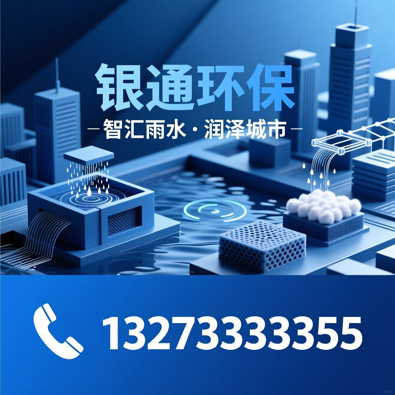 雨水收集模块_碳纤雨水收集/生态多孔纤维棉/推荐银通环保服务