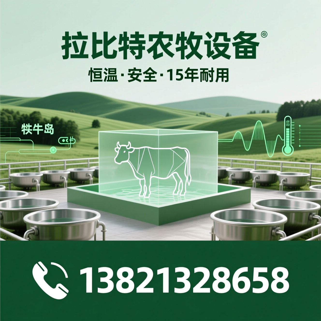 恒温饮水槽_聚乙烯饮水槽/犊牛岛/推荐拉比特农牧设备服务