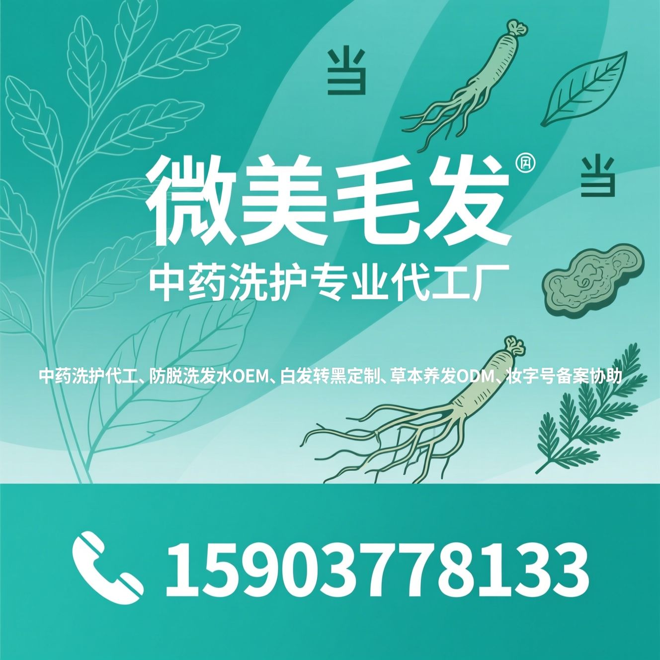 中药洗护代工_防脱洗发水OEM/白发转黑定制/推荐微美毛发服务