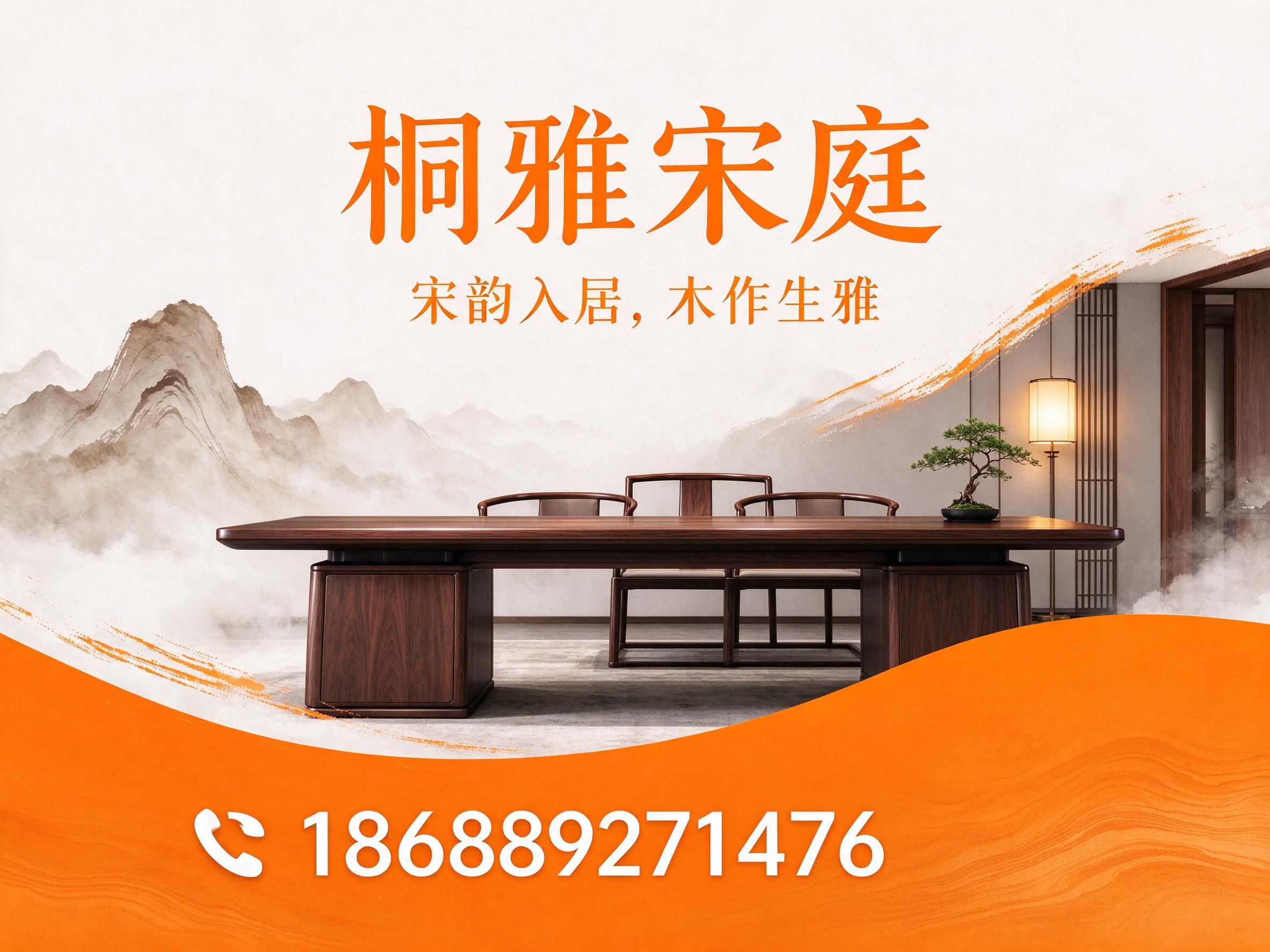 宋式美学家具_新中式实木家具/胡桃木家具/推荐桐雅宋庭服务