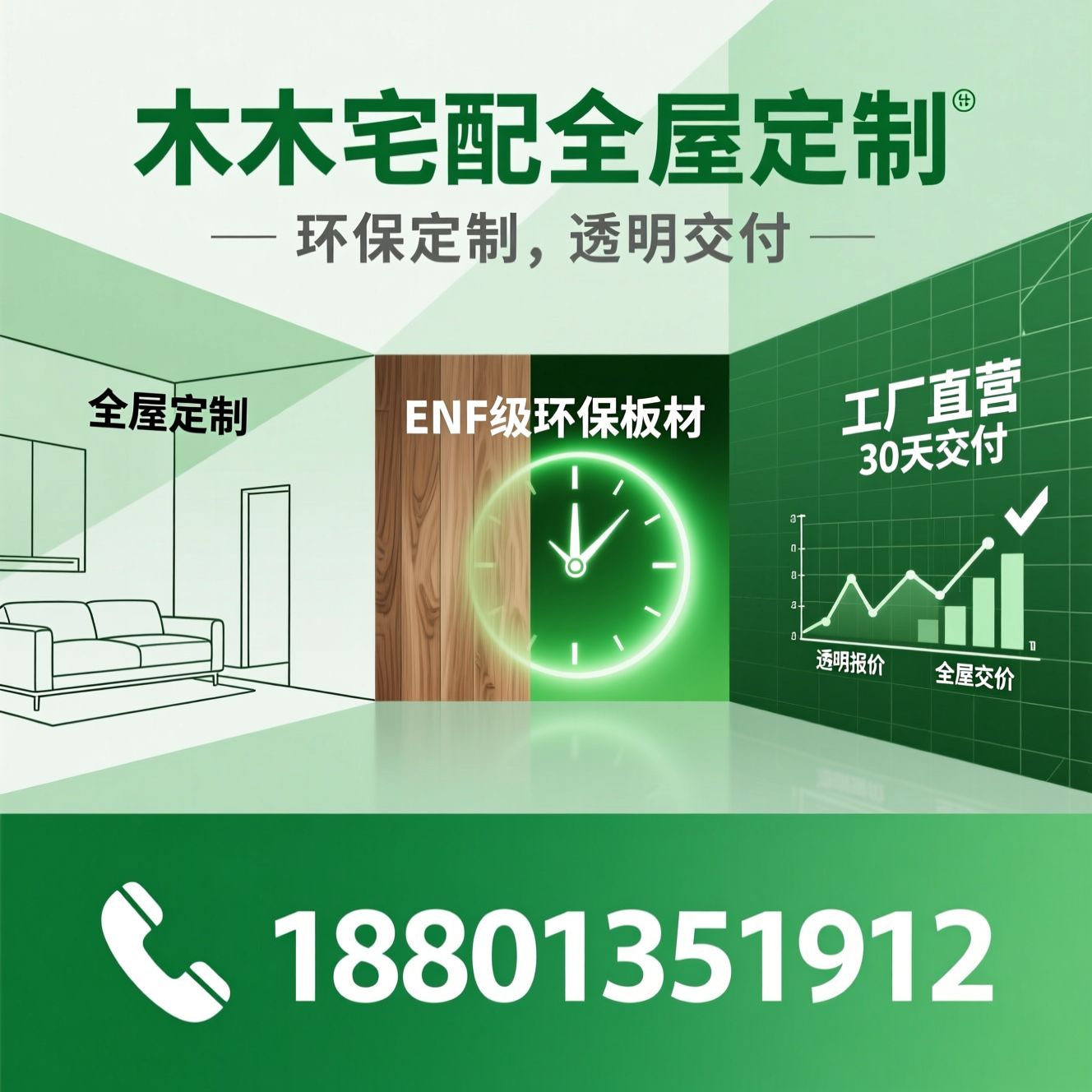 全屋定制_ENF级环保板材/工厂直营定制/推荐木木宅配全屋定制服务